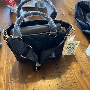 Valentino Orlandi Black Quilted Shoulder Bag